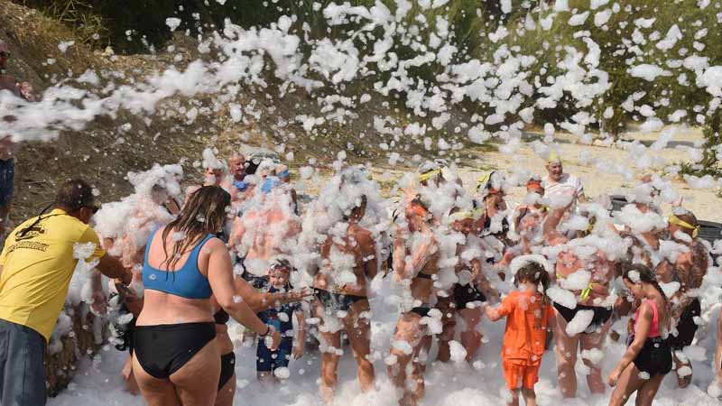 foam party with kids in okurcalar
