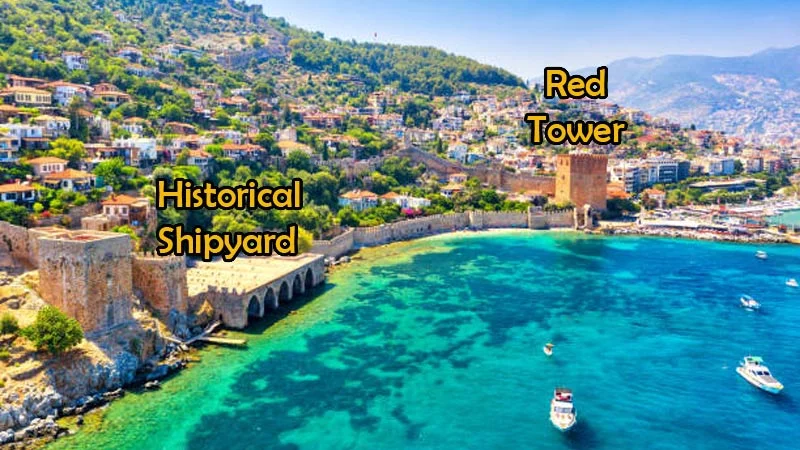 red-tower with boat tour from alanya